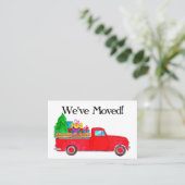 Neue Adresse Vintager LKW mit Weihnachtsgeschenken Visitenkarte (Stehend Vorderseite)