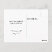 Neue Adresse | Wasserfarbene Blumen und Grünpflanz Postkarte (Rückseite)