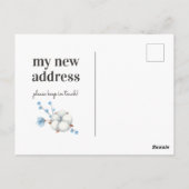NEUE ADRESSE | Watercolor Cotton Wreath Postkarte (Rückseite)