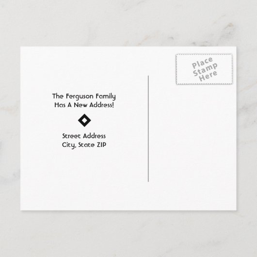 Neue Adresse "We ve Moved" Postkarte (Rückseite)