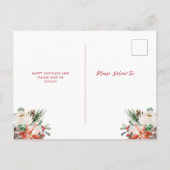 Neue Adresse| Weihnachtsfest Rote Blütenbewegung Ankündigungspostkarte (Rückseite)