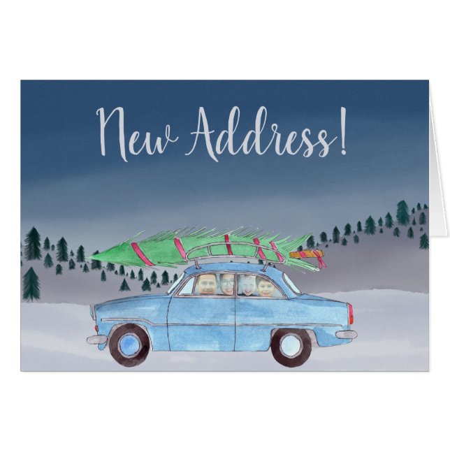 Neue Adresse Weihnachtswagen personalisierbare Fot (Vorderseite (Horizontal))