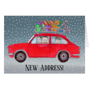 Neue Adresse Weihnachtswagen personalisierbare Fot