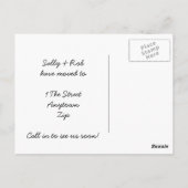 neue Adresse Winter Weihnachtsrobin Postkarte (Rückseite)