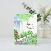 Neue Adresse Wir haben das Haus der Hütte verlegt Postkarte (Stehend Vorderseite)