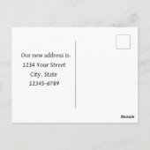 Neue Adresse Wir haben das Haus der Hütte verlegt Postkarte (Rückseite)