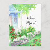 Neue Adresse Wir haben das Haus der Hütte verlegt Postkarte (Vorderseite)