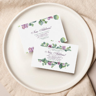 Neue Adresse Wir haben den botanischen Eukalyptus  Mitteilungskarte