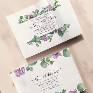 Neue Adresse Wir haben den botanischen Eukalyptus  Mitteilungskarte