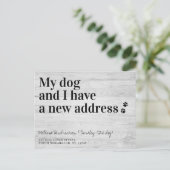 Neue Adresse Wir haben die Ankündigung "Hunde bewe Postkarte (Stehend Vorderseite)