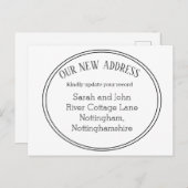 Neue Adresse Wir haben die Ankündigung verschoben Postkarte (Vorne/Hinten)