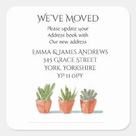 Neue Adresse Wir haben die Ankündigungs-Sticker ve Quadratischer Aufkleber