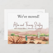 neue Adresse, Wüstenlandschaft, die wir umgezogen Postkarte (Vorne/Hinten)