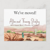 neue Adresse, Wüstenlandschaft, die wir umgezogen Postkarte (Vorderseite)