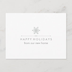 Neue Adresse zu Weihnachten Silver Snowflake Postkarte