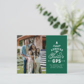 Neue Adresse zwei Foto grün Weihnachten (Stehend Vorderseite)