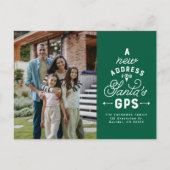 Neue Adresse zwei Foto grün Weihnachten (Vorderseite)