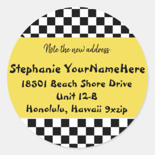 Neue Adressen-mutige Taxi-Farbe Runder Aufkleber