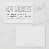 "Neue Adressen-" Visitenkarte (Vorne/Hinten)