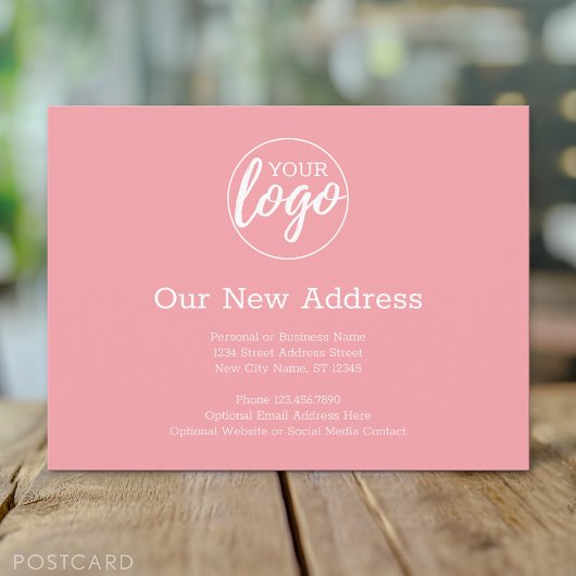 Neue Adressenänderung mit Firmenlogo-Pay Ankündigungspostkarte