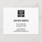 Neue Adressenänderung mit SanSerif-Firmenlogo Ankündigungspostkarte (Vorderseite)