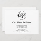 Neue Adressenänderung mit weißem Firmenlogo Ankündigung (Vorne/Hinten)
