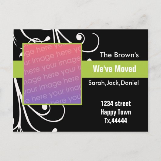 Neue Adressenpostkarte Ankündigungspostkarte (Vorderseite)