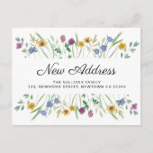Neue Adressenverschiebung Wildblume Ankündigungspostkarte (Vorderseite)