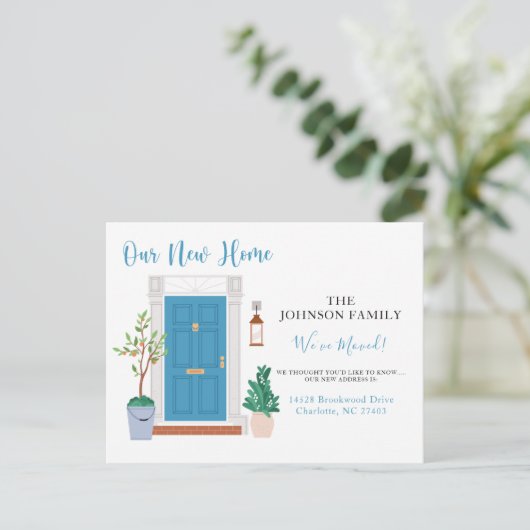 Neue Adressfarbe Wir haben die Ankündigung verscho Postkarte (Stehend Vorderseite)