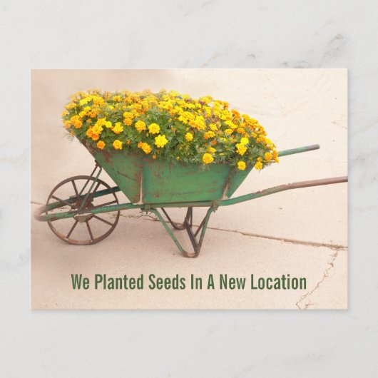 Neue Adressfelder in Vintager Schubkarre Postkarte (Vorderseite)