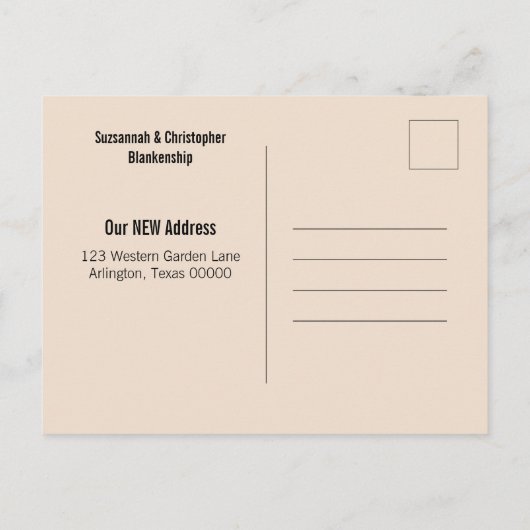 Neue Adressfelder in Vintager Schubkarre Postkarte (Rückseite)