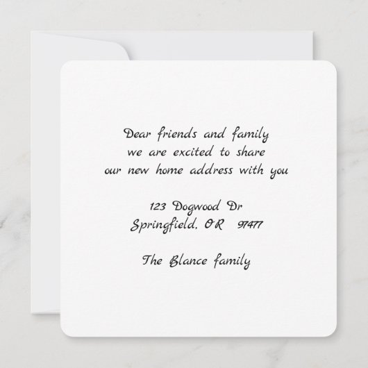 Neue Adressflatkarte (Rückseite)