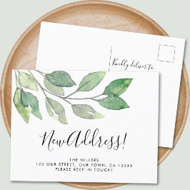 Neue Adressgrün Ankündigungspostkarte