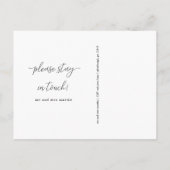 Neue Adresskalligrafie Floral Änderung der Adresse Ankündigungspostkarte (Rückseite)