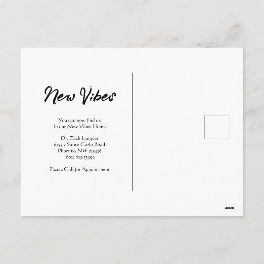 Neue Adresskarte verschieben Feiertagspostkarte (Rückseite)