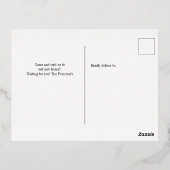 Neue Adressnummer graues Silber-Skript verschieben Folie Einladungspostkarte (Rückseite)