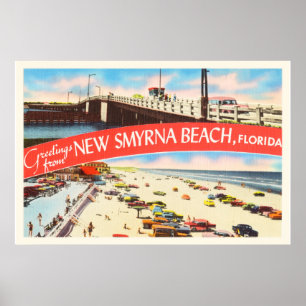 Neue alte Reise-Andenken Smyrna Strand-Floridas FL Poster