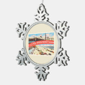 Neue alte Reise-Andenken Smyrna Strand-Floridas FL Schneeflocken Zinn-Ornament (Rechts)