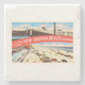 Neue alte Reise-Andenken Smyrna Strand-Floridas FL Steinuntersetzer (Vorderseite)