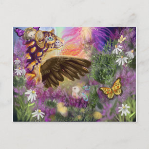 Neue Anfänge Bewölkte Leoparden Fantasie Postkarte