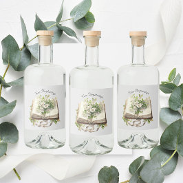 Neue Anfänge Blumenzwiebelhochzeit Alkoholflaschenetikett