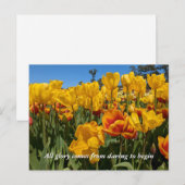 Neue Anfänge Frühlinggelbe Tulip-Blume Postkarte (Vorne/Hinten)