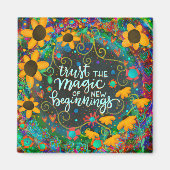 Neue Anfänge Hübsch Daisy Inspirivity Trendy Magnet (Vorne)