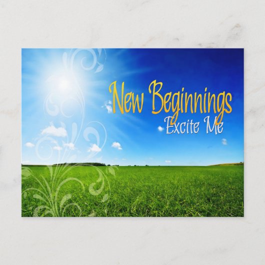 "Neue Anfänge" Motivation Affirmation Postkarte (Vorderseite)