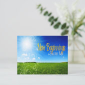 "Neue Anfänge" Motivation Affirmation Postkarte (Stehend Vorderseite)