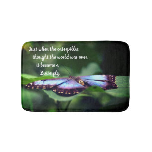 Neue Anfänge Schmetterling Inspiration Zitat Badematte