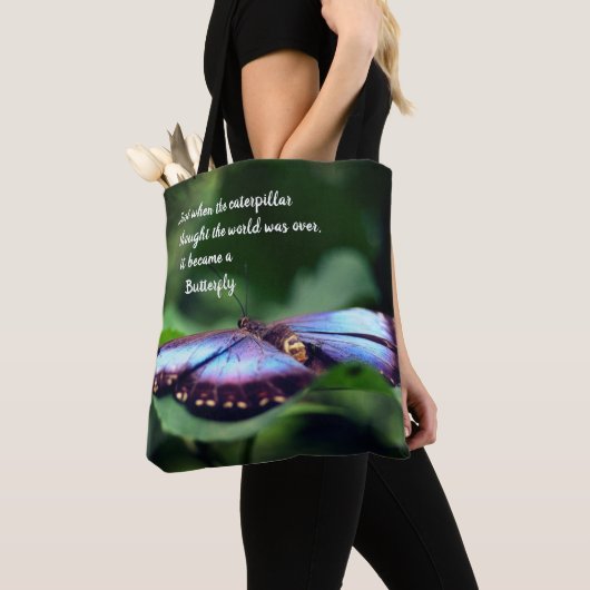 Neue Anfänge Schmetterling Inspiration Zitat Tasche (Von Nahem)