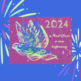 Neue Anfänge Tauben und Frieden glücklich Neues Ja Postkarte