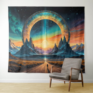 Neue Anfänge: Treten Sie durch ein Stargate Wandteppich