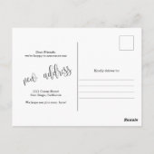 Neue Ankündigung zum Foto der Zuhause-Adresse Postkarte (Rückseite)